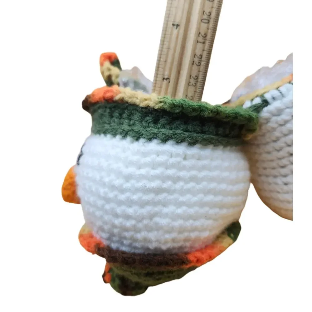 Hand Crocheted Amigurumi Snowman Trinket Box Storage Figure Statuette 9 Inches